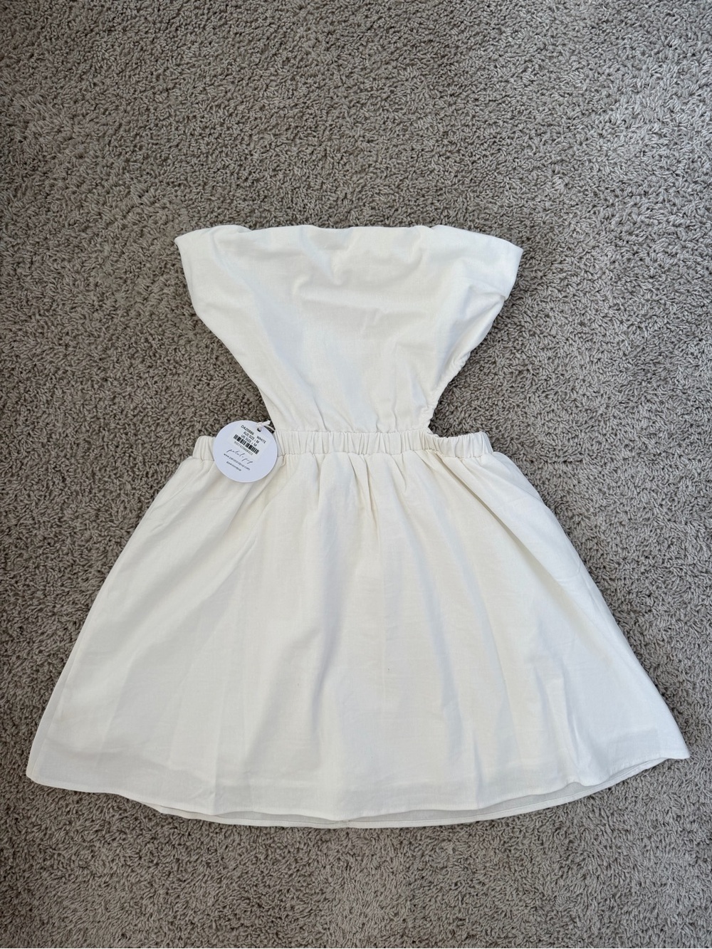 Petal & Pup White Strapless Mini Dress